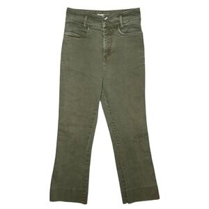 SWEDISH HASBEENS Military Green Boot Cut Jeans Women's Size 28 Cotton Blend Crop